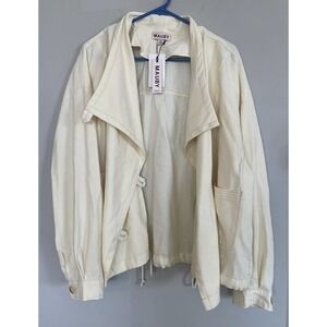 Mauby draped moto Jacket Size 1X Ivory Lightweight NWT $129